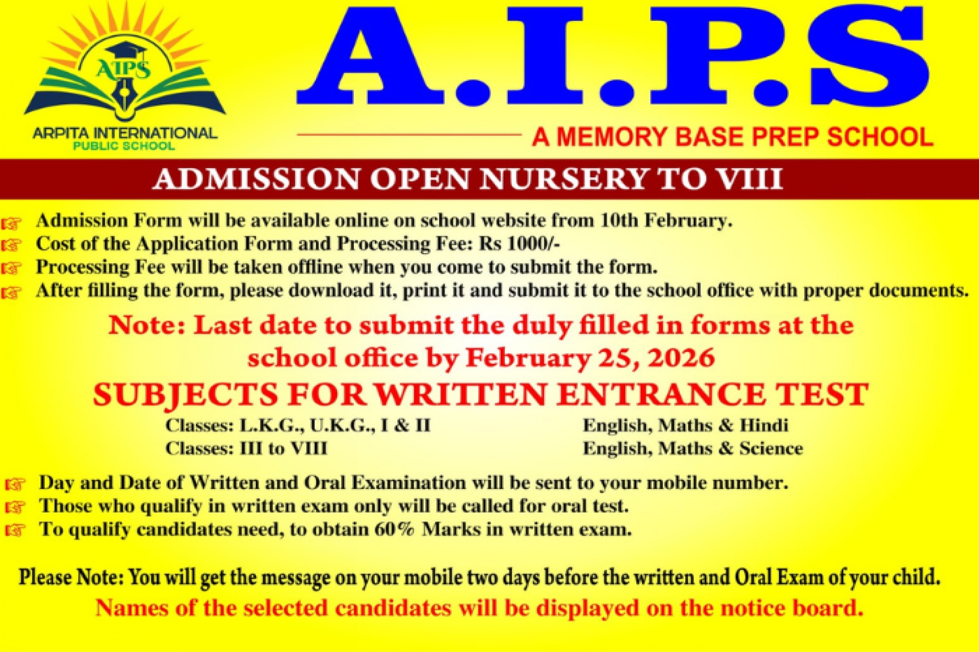 <p>Admission Open Advertisement 2025-26</p>

<p>&nbsp;</p>

<p>&nbsp;</p>